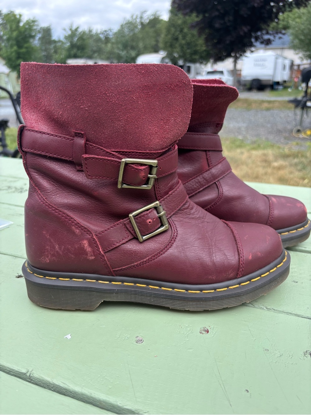 Dr. Martens Burgundy Womens Boots Size 8